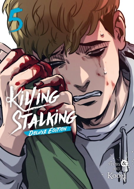 Killing Stalking Deluxe Edition Vol. 5 cover art featuring a distressed character.