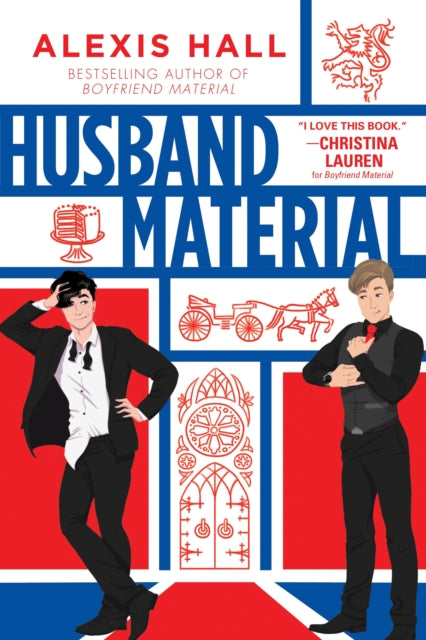 Book cover for Husband Material by Alexis Hall, featuring two men in suits.