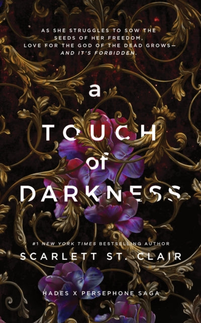 A Touch of Darkness book cover with floral and ornate gold details.