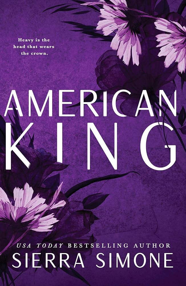 Book cover for American King by Sierra Simone with purple floral accents.