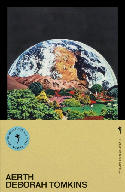 Aerth by Deborah Tomkins, a book cover featuring a surreal landscape with Earth in the background.