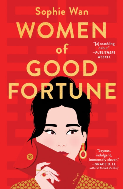 Women of Good Fortune book cover featuring a woman holding a red envelope.