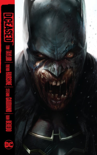 A zombie-like Batman with a tattered cowl and exposed teeth.
