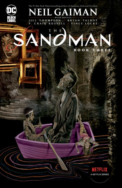 The Sandman Book Three comic book cover featuring characters in a boat.