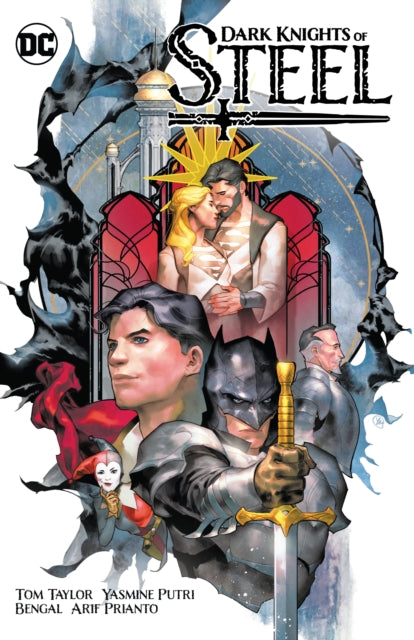 Dark Knights of Steel Vol. 1 comic cover featuring superheroes in medieval attire.