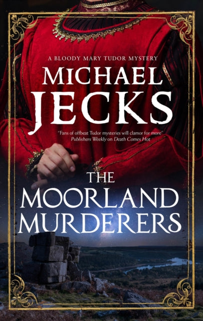 The Moorland Murderers book cover featuring a woman in red and a landscape.