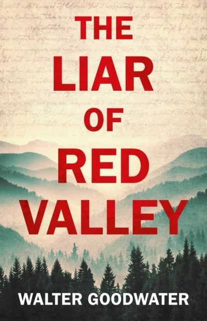 The Liar of Red Valley book cover with red text over a misty mountain landscape.