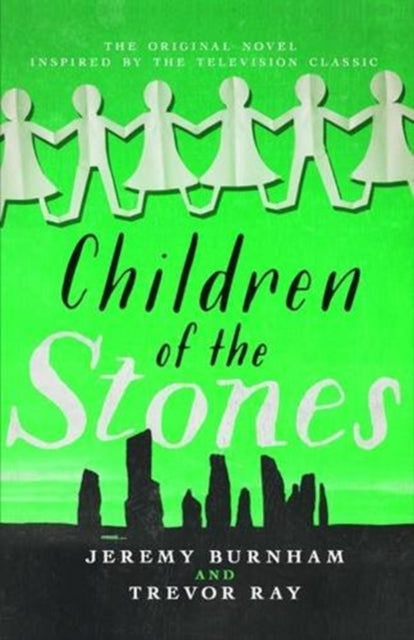 Children of the Stones book cover with paper cutouts of children and standing stones.
