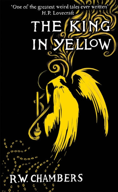 The King in Yellow book cover with yellow illustration on black background.
