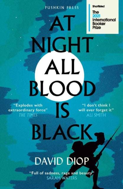 At Night All Blood is Black book cover with a silhouette of a soldier.