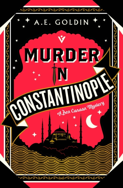 Murder in Constantinople book cover featuring a mosque and crescent moon.