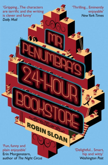 Mr Penumbra's 24-hour Bookstore book cover with neon signs.