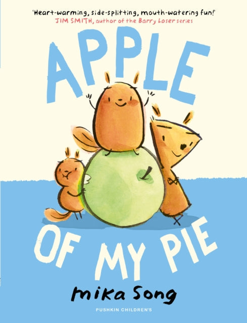 Apple of My Pie book cover with cartoon characters and an apple.
