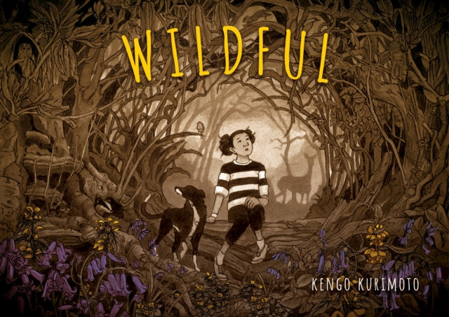 A graphic novel cover shows a girl and her dog in a forest.