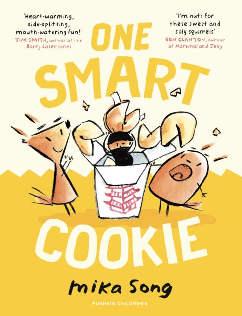 Book cover for "One Smart Cookie" by Mika Song, featuring cartoon characters and fortune cookies.