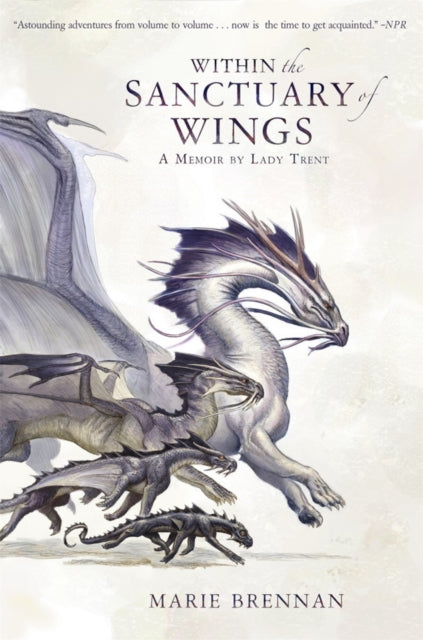 Book cover for "Within the Sanctuary of Wings" featuring dragons.