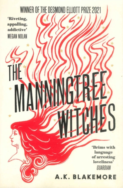 The Manningtree Witches book cover with a woman's profile and red flames.