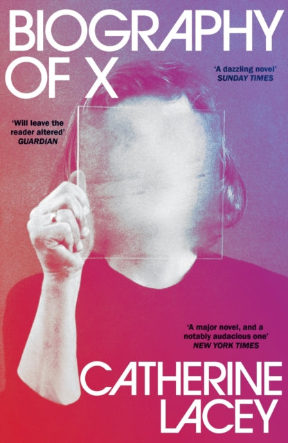 Biography of X book cover with a person holding a clear square in front of their face.