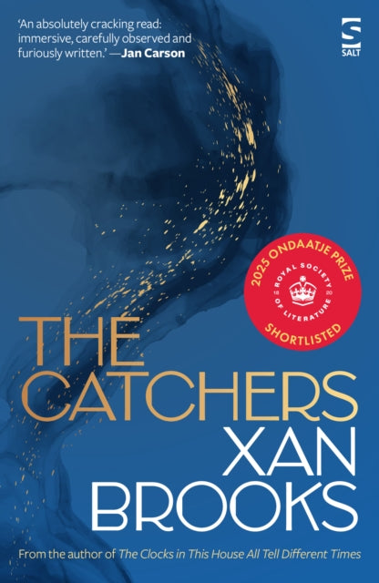 The Catchers book cover with gold text on a blue background.