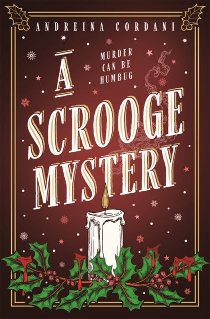 A Scrooge Mystery book cover with a candle and holly.