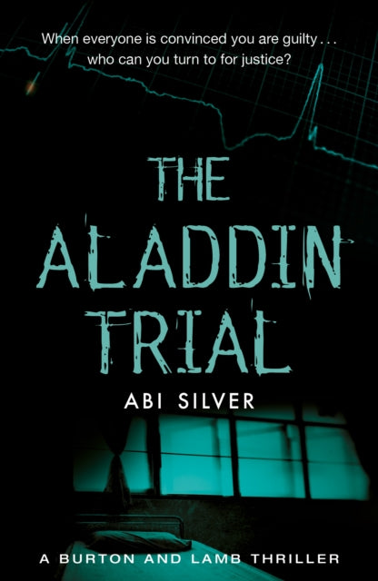 The Aladdin Trial book cover with a heartbeat line and hospital imagery.