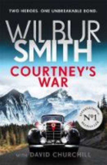 Wilbur Smith's Courtney's War book cover featuring a vintage car and mountains.