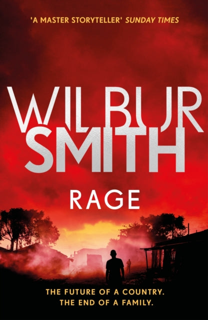 Rage by Wilbur Smith book cover with a fiery red sky.