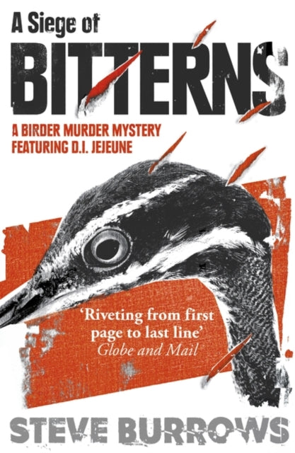 A Siege of Bitterns book cover featuring a bird's head and title.