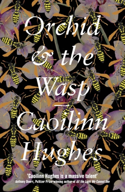 Book cover for Orchid & the Wasp with wasps and orchids.