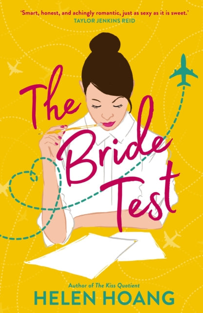 The Bride Test book cover with a woman and travel motifs.