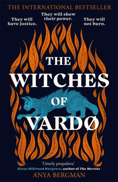 The Witches of Vardo book cover with a blue cat and orange flames.