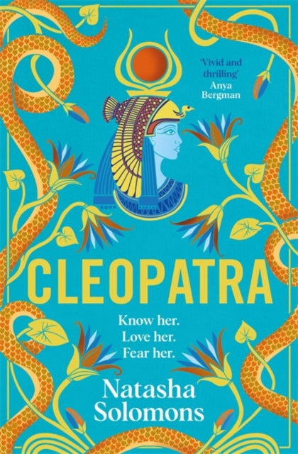 Cleopatra book cover with Egyptian art and snakes.