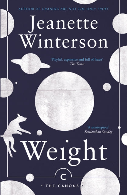 Jeanette Winterson's "Weight" book cover with celestial imagery.