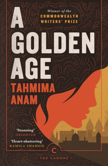 A Golden Age book cover with a woman's profile and city skyline.