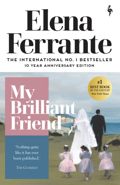 My Brilliant Friend by Elena Ferrante, book cover with a wedding scene.