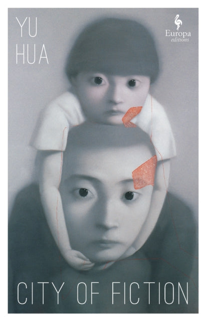 City of Fiction book cover featuring two faces and a child on top.