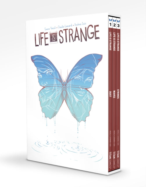 Life is Strange 1-3 Boxed Set featuring a butterfly graphic and three comic volumes.