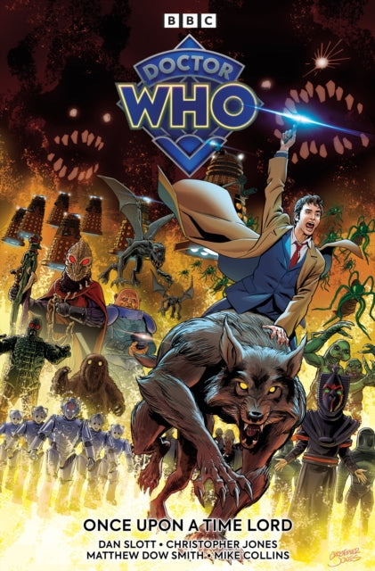 Doctor Who: Once Upon A Time Lord comic cover featuring the Tenth Doctor riding a wolf.