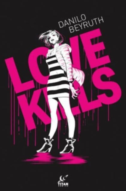Love Kills comic book cover with a stylized illustration of a woman and pink text.