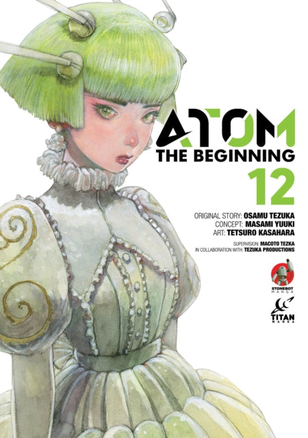 ATOM: The Beginning Vol.12 manga cover featuring a character with green hair.