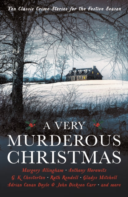 A Very Murderous Christmas book cover with a snowy house and trees.