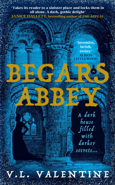 Begars Abbey book cover with gothic architecture and text.