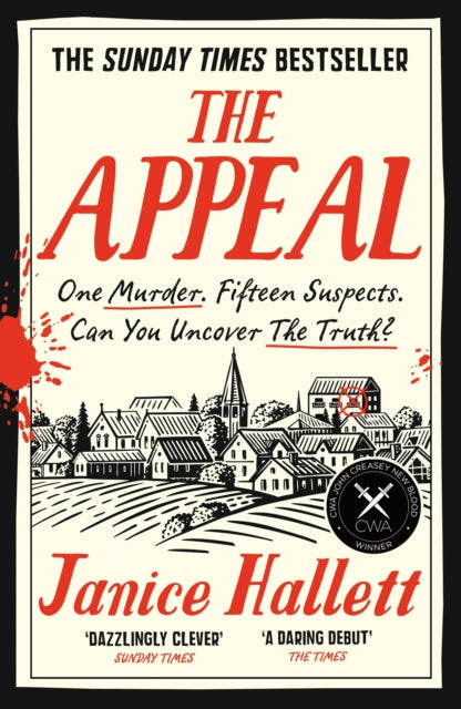 The Appeal book cover with a village illustration.