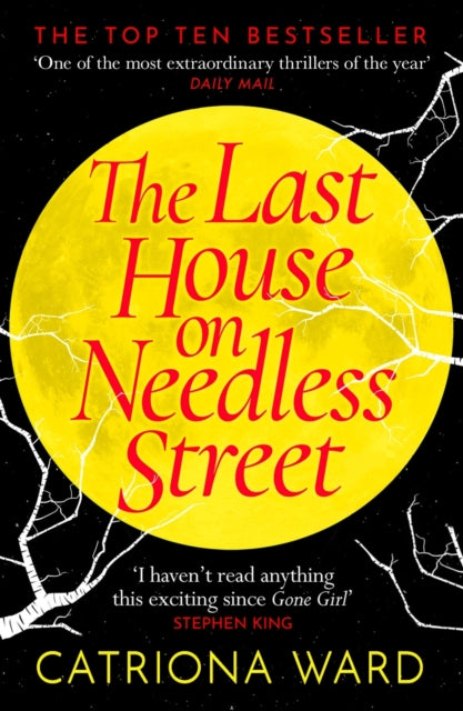 The Last House on Needless Street book cover with a yellow moon.
