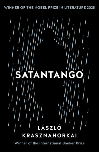 Satantango book cover with rain and author name.
