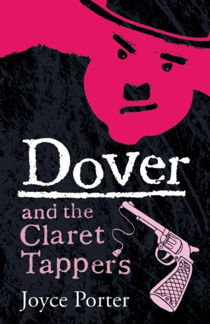 Dover and the Claret Tappers book cover with a pink cartoon face and a gun.