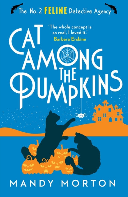 Book cover for Cat Among the Pumpkins featuring cats and pumpkins.