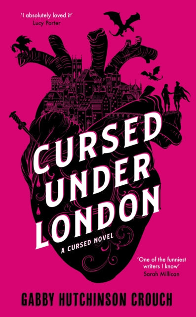 Book cover for Cursed Under London featuring a heart-shaped city with dragons.