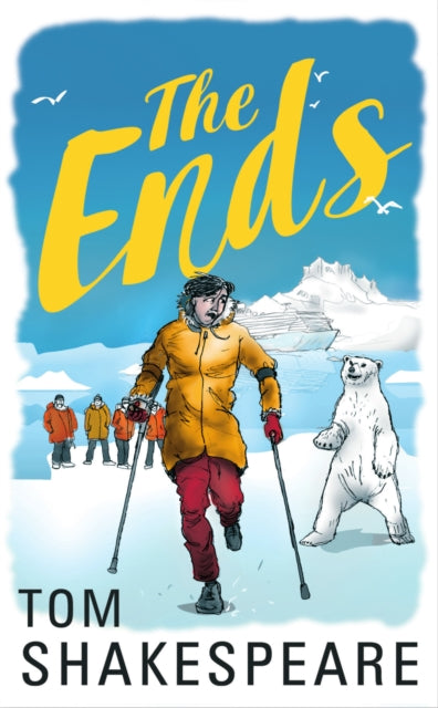 Book cover for "The Ends" by Tom Shakespeare, featuring a polar bear and people on ice.