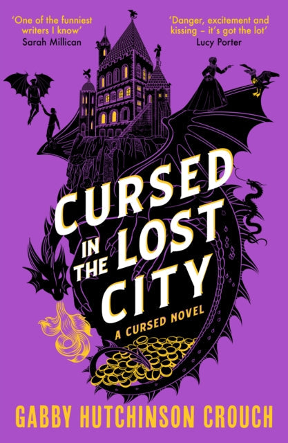 Book cover for Cursed in the Lost City featuring a castle and dragons.